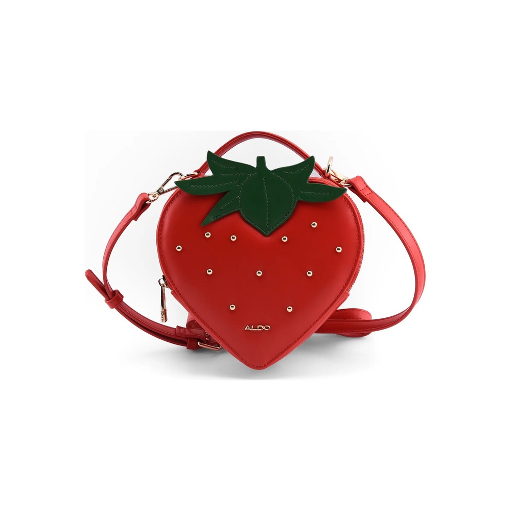 NWT Aldo Strawberry Crossbody Hand Bag Red Green Gold Fruit Novelty Studded